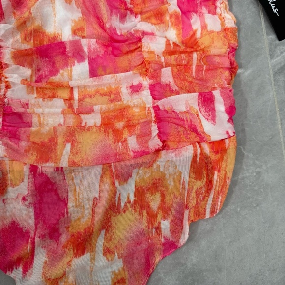 Women’s Lulus Watercolor Colorful Spaghetti Strap Open Back Bodysuit Size XL - Picture 4 of 15